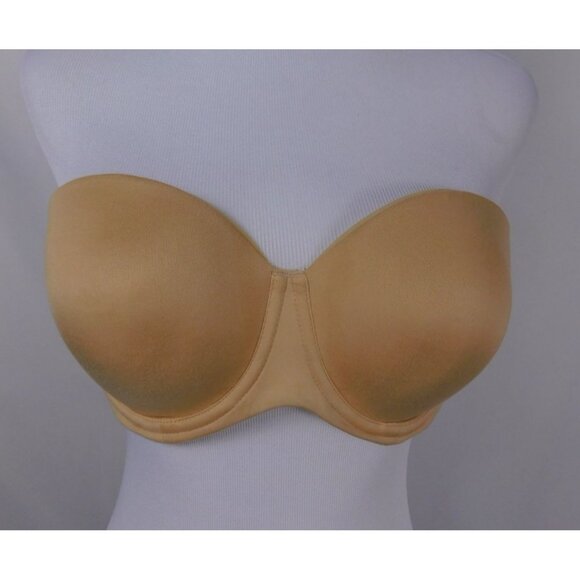Calvin Klein Strapless Beige Bra 36C Underwire Smooth Finish Womens Intimates - Picture 1 of 9